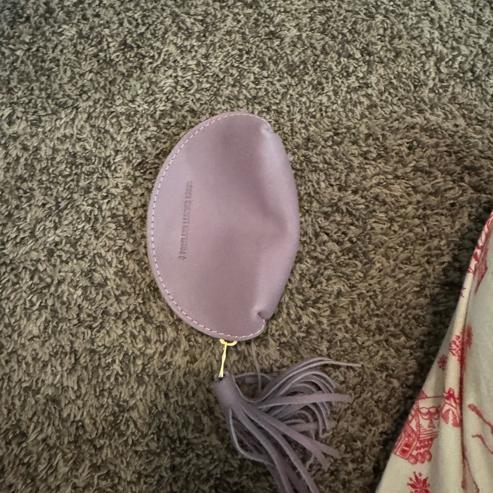 Purple Leather Tassel Coin Purse